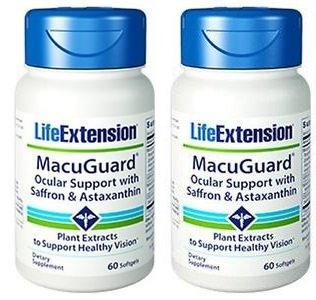 Life Extension Macuguard Ocular Support Plus Saffron & Astaxanthin, 60 softgels (2 Pack)