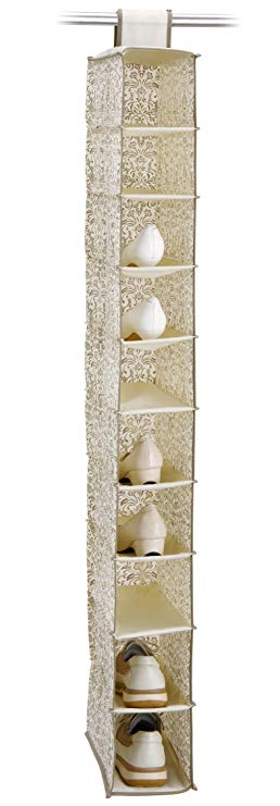 Organize It All 10 Shelf Hanging Closet Shoe Storage