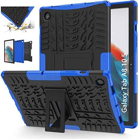 ROISKIN for Galaxy Tab A8 Cases 10.5'',Samsung Tab A8 10.5 Case for 2022 Model SM-X200 SM-X205 SM-X207,Dual Layer Shockproof Protective Case Cover with Kickstand,Blue