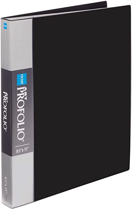 Itoya Original Art ProFolio 8.5x11 Black Art Portfolio Binder with Plastic Sleeves with 96 Pages - Portfolio Folder for Artwork with Clear Sheet Protectors - Presentation Book for Art Display