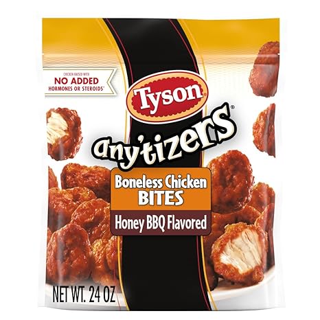 Tyson Any'tizers Honey BBQ Boneless Chicken Bites, 24 oz (Frozen)