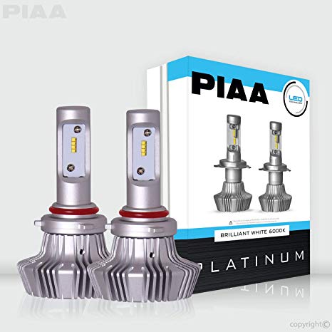 PIAA 26-17395 9005 (HB3) Platinum LED Bulb Kit-4000Lm, White 6000K, 25W-2 Yr Warranty