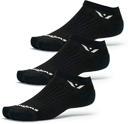 Swiftwick - PERFORMANCE ZERO (3 Pairs) Running & Golf Socks, Cushioned No-Show