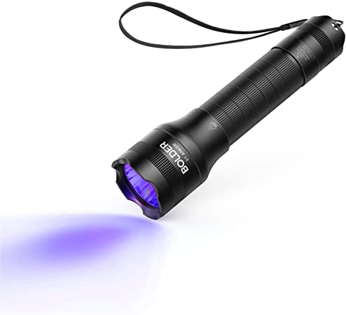 Anker Bolder UV Flashlight Rechargeable, 380nm Ultraviolet Blacklight Detector for Dog Urine, Pet Stains and Fluorescence, Pocket-Size LED Torch, IPX5 Water Resistant, 18650 Battery Included