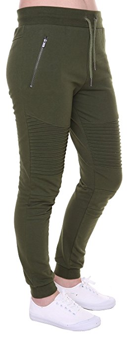 FORBIDEFENSE Women’s Biker Jogger Pants With Casual Comfortable Slim-Fit Made by Cotton Terry Durable and Fexible For Jogger