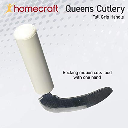 Homecraft Queens Angled Cutlery, Grip Knife with Rocker Knife Motion, Ergonomic Adaptive Knife, Easy-to-Grip Handles for Limited or Weak Grasp, Grip Knife for Independent Eating