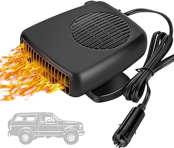 Showvigor Portable Car Heater, 12V Heater Car Windscreen Demister Defroster That Plug into Cigarette 2 in 1 Fast Heating and Cooling Fan Winter Car Kits