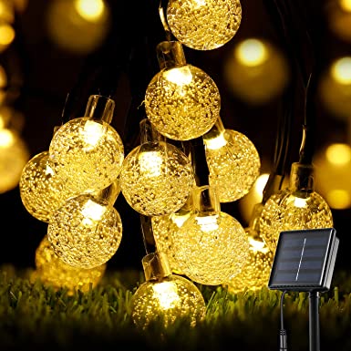 Solar Fairy Lights, OxyLED 60LED Solar Lights Outdoor Garden Solar String Fairy Lights 8 Modes Waterproof IP65 Chrismas Lights for Garden, Yard, Home Christmas Decorations Sale Clearance (Warm White)