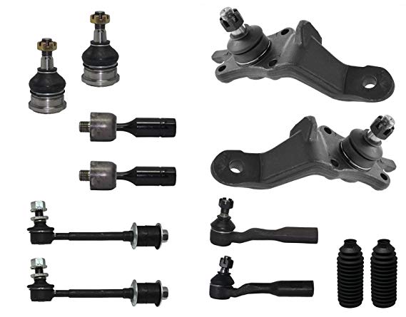 New Complete 12-Piece Front Suspension Kit [NOT FOR PRE-RUNNER] - All (4) Front Upper & Lower Ball Joints, 2 Sway Bar Links, All Inner & Outer (4) Tie Rod, 2 Tie Rod Boots…