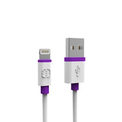 [MFi Certified] Walnut® Lightning to USB Cable 4ft / 1.2m with Ultra-Compact Connector Head for iPhone 6 6Plus 5s, iPad Air mini2, iPad 4th gen, iPod touch 5th gen, and iPod nano 7th gen (Purple)