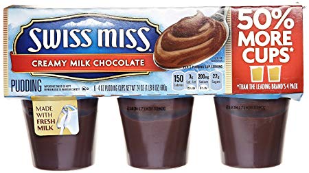 Swiss Miss Creamy Milk Chocolate Pudding Cups, 4-oz. Cups 6-Count