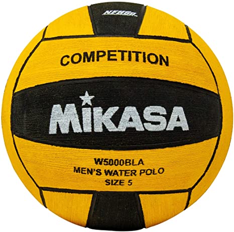 Mikasa W5000BLA Competition Game Ball, Black/Yellow, Size 5