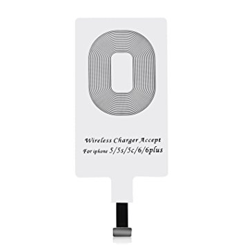 iPhone Qi Receiver, CHOETECH Ultra Thin Qi Wireless Charger Receiver Wireless Charging Receiver Patch Module Chip for iPhone 7/7 Plus, iPhone 6/6 Plus, iPhone 5/5s/5c