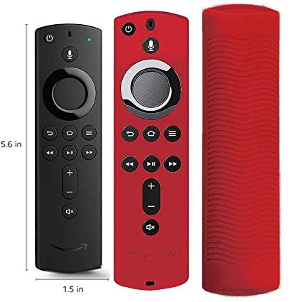 RCovers for All-New Alexa Voice Remote for Fire TV Stick 4K, Fire TV Stick (2nd Gen), Fire TV (3rd Gen) Shockproof Protective Silicone Case - Red