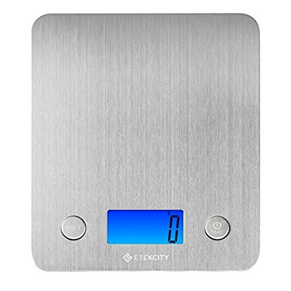 Etekcity Stainless Steel Kitchen Digital Food Scale with Larger Display, 11lb/5kg (Certified Refurbished)