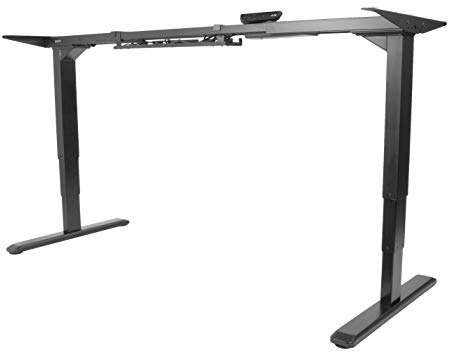 VIVO Black Electric Dual Motor Stand Up Desk Frame with Cable Management Rack | Ergonomic Height Adjustable Standing DIY Workstation (DESK-V103E)