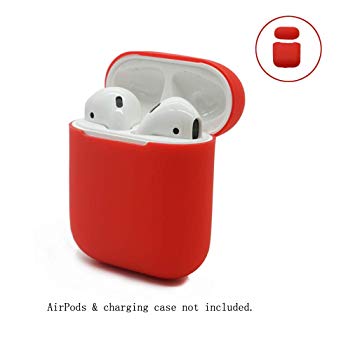 USSJ Compatible for AirPods case 2 & 1, Two Toned Ultra Thin Designed[Front LED Visible][Support Wireless Charging], Premium Silicone Protective case for AirPods (Red)