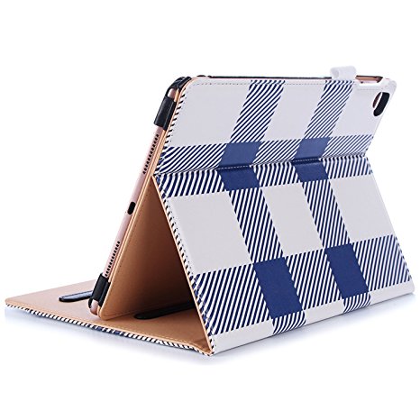 iPad Pro 9.7 Case - ProCase Stand Folio Case Cover for Apple iPad Pro 9.7 Inch Case 2016, with Multiple Viewing Angles, Document Card Pocket - Plaid