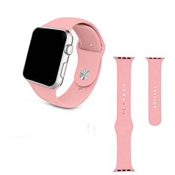 Apple watch band,Soft Silicone Sport Style Replacement for 38mm Apple Watch All Models - 2 Lengths