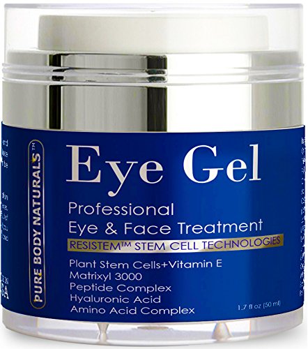 Pure Body Naturals Eye Cream for Dark Circles Puffiness Wrinkles and Bags - The Most Effective Anti Aging Eye Gel for Under and Around Eyes - 1.7 fl oz