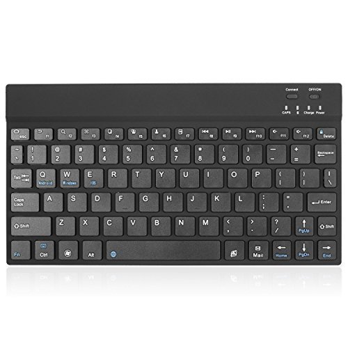 Gtide Wireless Bluetooth Ultra-Thin Aluminum Keyboard for iOS(iPad Air 2/Air, iPad mini 3 / mini 2 / mini, iPad 4 / 3 / 2), Windows and Android 3.0 and above OS with Built-in Lithium Battery, Multi-Operation System KB654