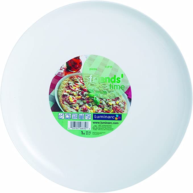 BHL Friends Time Round Pizza Plate, Large, White, 32 cm