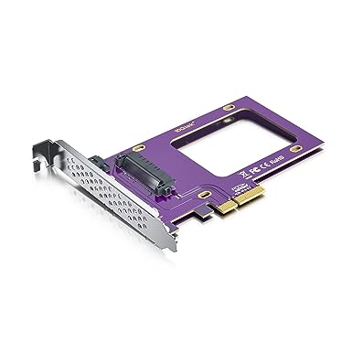 U.2 SFF-8639 to PCIe NVMe SSD Adapter Card, PCIe 3.0 X4 Expansion Card for 2.5" U.2 NVMe SSD or 2.5" SATA SSD