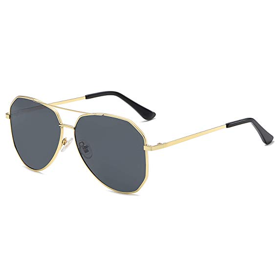 SOJOS Polarized Oversized Aviator Sunglasses for Men and Women Mirrored Flat Lens UV400 SJ1921