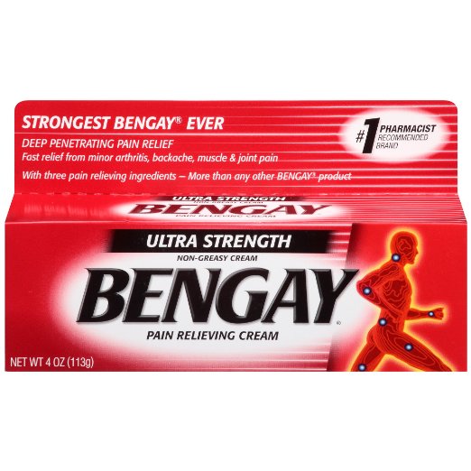 Bengay Ultra Strength, Pain Relieving Cream, Non-Greasy, 4 Ounce