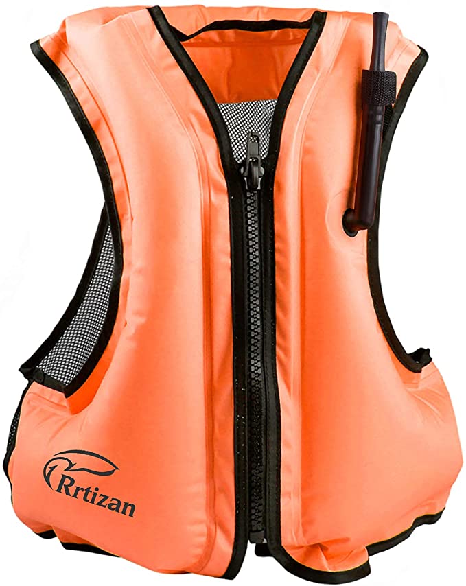 Rrtizan Swim Vest for Adults, Buoyancy Aid Swim Jackets - Portable Inflatable Snorkel Vest for Swimming, Snorkeling, Kayaking, Paddle Boating and Other Low Impact Water Sports Safety
