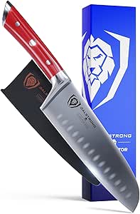 Dalstrong Santoku Knife - 7 inch - Gladiator Series - High Carbon German Steel - Crimson Red ABS Handle Kitchen Knife - Vegetable Knife - Sheath Included - Cooking Chef Knife - NSF Certified