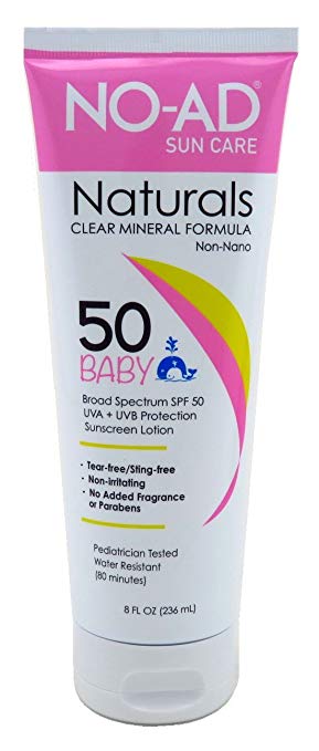 NO-AD Naturals Clear Mineral Formula SPF 50 Baby, 8 Ounce