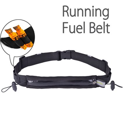 Avantree Running Fuel Belt Marathon Bag with Race Number Clip, 6 Loops for Energy Gel, Reflective Bands for iPhone 6 6s Plus & Android Smartphones - Racer