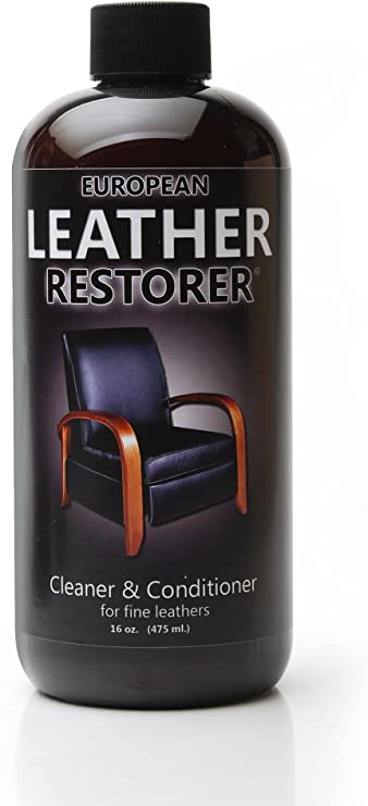 European Leather Restorer - The Best One Step Leather Conditioner and Cleaner for Furniture, Auto Interiors, Jackets, Purses, Boots, Sports Equipment, Saddles and Tack - 16 Ounce Bottle