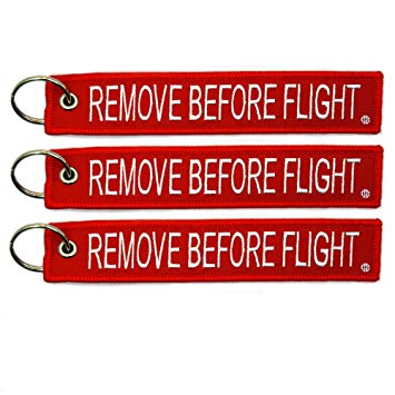 Apex Imports 3x Remove Before Flight Red Key Chain by (3 Pack)