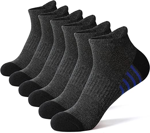 GLENMEARL 6 Pack Ankle Running Socks for Men Women Low Cut Athletic Sport Socks