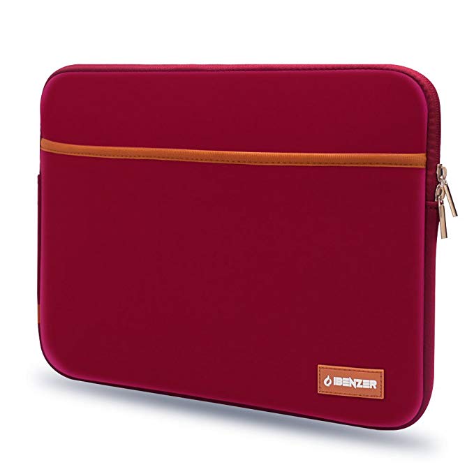 iBenzer Basic 13.3" Neoprene Protective Laptop Case Sleeve Bag with Accessory Pocket for Macbook Pro/Air/Retina 13"/iPad Pro/HP/Acer/Dell/Asus/Samsung, (Wine Red)