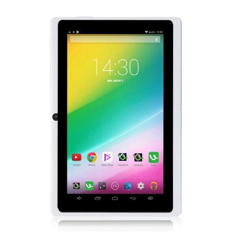 iRULU eXpro X1 7 Google Android 44 Tablet GMS Certified by Google 1024600 HD Resolution Quad Core 16GB Nand Flash - White