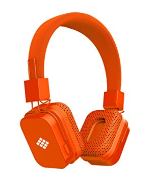 Polaroid Universal Bluetooth Wireless HD Headphones With Mic, Volume Control, 3.5mm Jack, Compatible with All Devices (Orange)