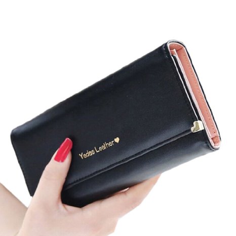 Yoyorule Women Clutch Long Purse Leather Wallet Credit Card Holder Bags