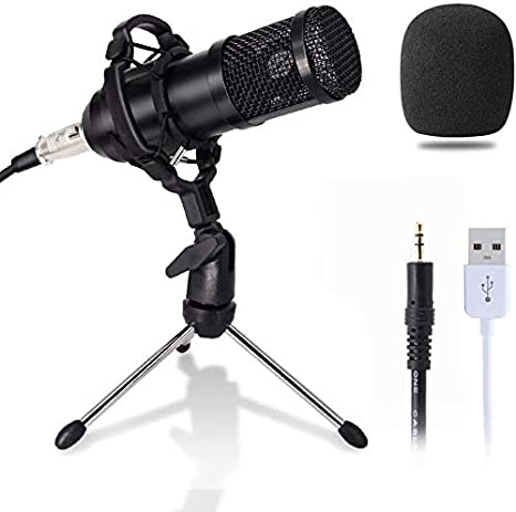 USB Microphone, Gaming Mic with Tripod Stand, USB PC Microphone for for Streaming, Podcasting, Vocal Recording, YouTube Videos Compatible with Laptop Desktop Windows Computer