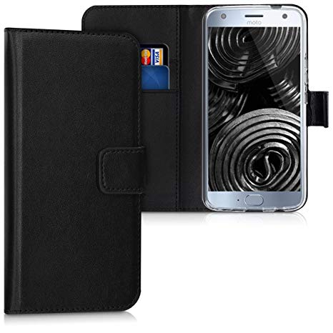 kwmobile Wallet Case for Motorola Moto X4 - Protective PU Leather Flip Cover with Magnetic Closure, Card Slots and Kickstand