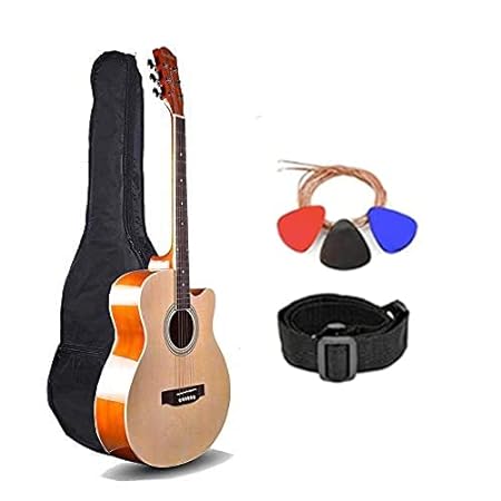 Kadence Frontier Acoustic Guitar 40" with Learning Course, Die cast keys, with Combo (Bag,strap,strings And 3 picks) (Natural, Acoustic)