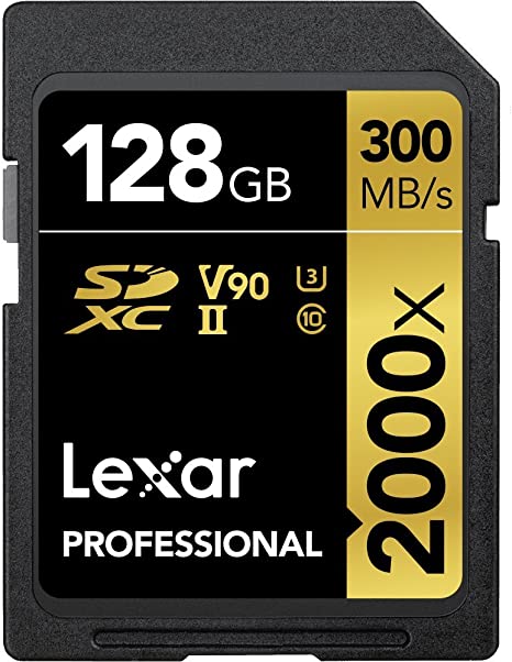 Lexar Professional 2000x 128GB SDXC UHS-II Card w/o Reader, Up to 300MB/s Read (LSD2000128G-BNNNU)