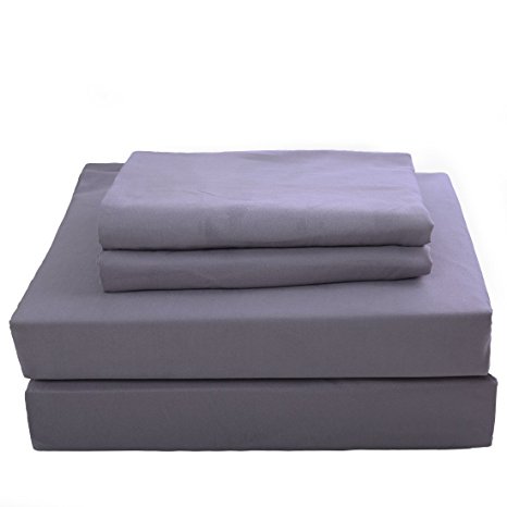 MEROUS 4-PC Microfiber Bed Sheet Set by MEROUS, Deep Pocket Fitted Sheet included, Twin/Full/Queen/King/Cal King Size (Dark grey Queen)