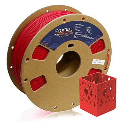 OVERTURE PLA Plus (PLA+) Filament 1.75mm PLA Professional Toughness Enhanced PLA Roll, Cardboard Spool, Premium PLA 1kg(2.2lbs), Dimensional Accuracy 99% Probability +/- 0.03mm,Wine