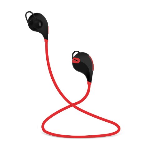 Bluetooth Headsets SUFUM Wireless Bluetooth Sport Earphones Headphones Headsets with Microphone for iPhone 6 6 Plus 5 5c 5s 4 and Android Devices etcRed