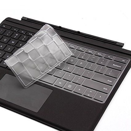 JRC- Ultra Thin Clear Transparent Keyboard Skins Cover for Microsoft Surface Pro（2017 Released）& Surface Pro 4, Soft-Touch TPU Precision Fit Keyboard Skin, Waterproof Dust-proof US Layout