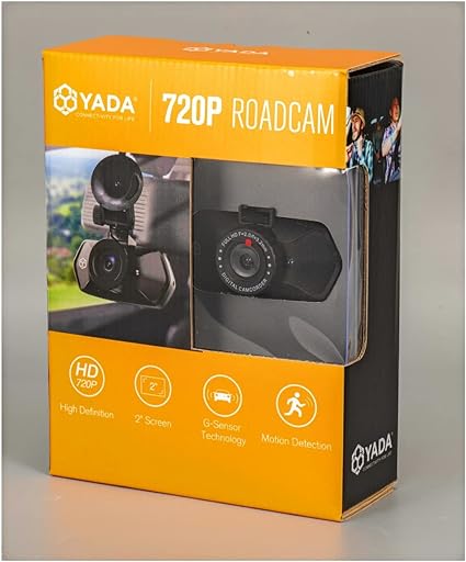 RoadCam 720p Black Dash Camera, 120-Degree Wide Angle Lens, G-Sensor Technology with Park and Record , 2" LCD Screen, BT58240-72
