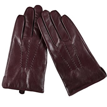 Magelier Men's Fancy Outdoor Genuine Lambskin Nappa Leather Driving Dress Gift Gloves